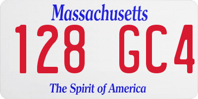 MA license plate 128GC4