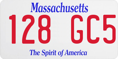 MA license plate 128GC5