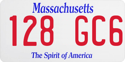 MA license plate 128GC6