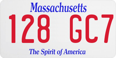 MA license plate 128GC7