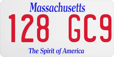 MA license plate 128GC9