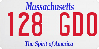 MA license plate 128GD0
