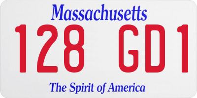 MA license plate 128GD1