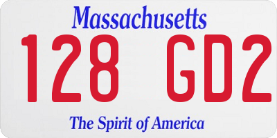 MA license plate 128GD2