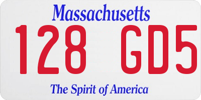 MA license plate 128GD5