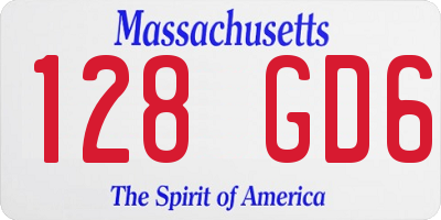 MA license plate 128GD6