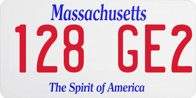MA license plate 128GE2