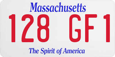 MA license plate 128GF1