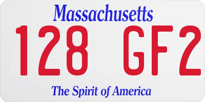MA license plate 128GF2