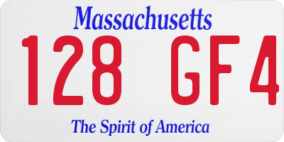 MA license plate 128GF4