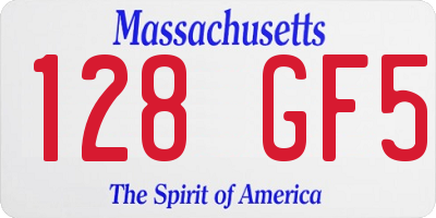 MA license plate 128GF5