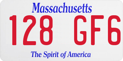 MA license plate 128GF6