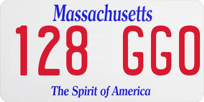 MA license plate 128GG0