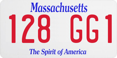 MA license plate 128GG1
