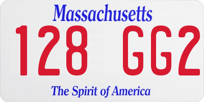 MA license plate 128GG2