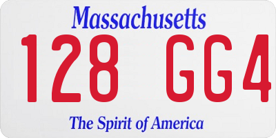 MA license plate 128GG4