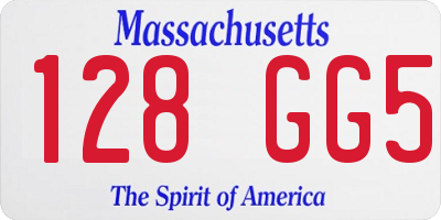 MA license plate 128GG5