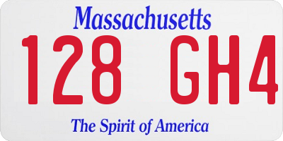 MA license plate 128GH4