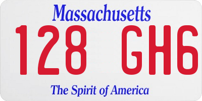 MA license plate 128GH6