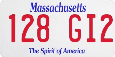 MA license plate 128GI2