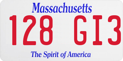 MA license plate 128GI3