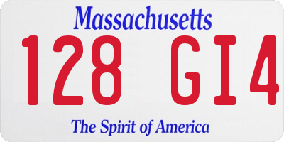 MA license plate 128GI4