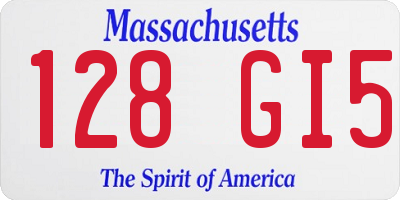 MA license plate 128GI5