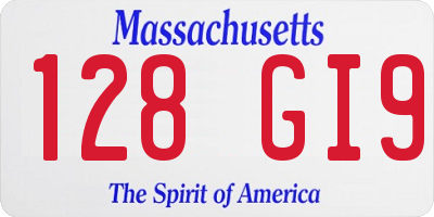 MA license plate 128GI9