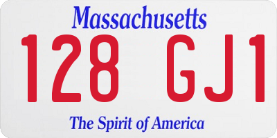 MA license plate 128GJ1