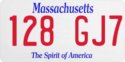 MA license plate 128GJ7