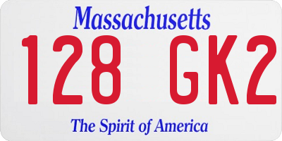 MA license plate 128GK2