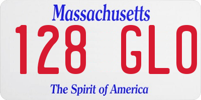 MA license plate 128GL0