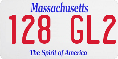 MA license plate 128GL2