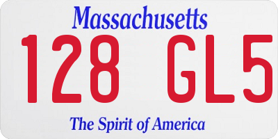 MA license plate 128GL5