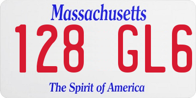 MA license plate 128GL6