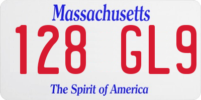 MA license plate 128GL9