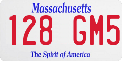 MA license plate 128GM5