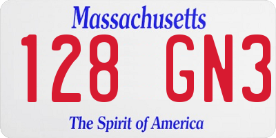 MA license plate 128GN3