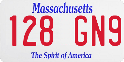 MA license plate 128GN9