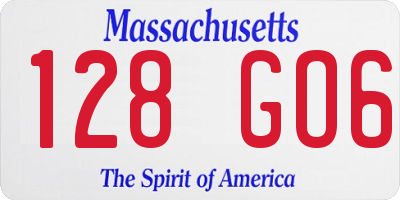 MA license plate 128GO6