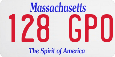 MA license plate 128GP0