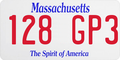 MA license plate 128GP3