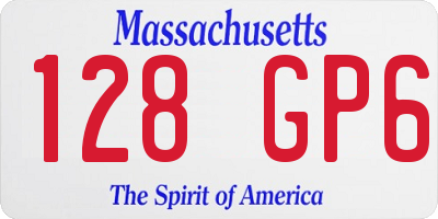 MA license plate 128GP6