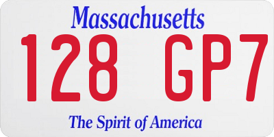 MA license plate 128GP7