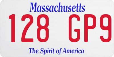 MA license plate 128GP9