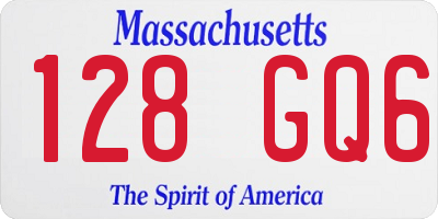 MA license plate 128GQ6