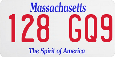 MA license plate 128GQ9