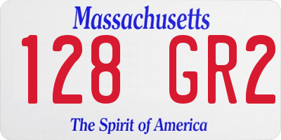 MA license plate 128GR2