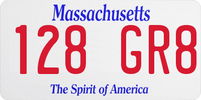 MA license plate 128GR8