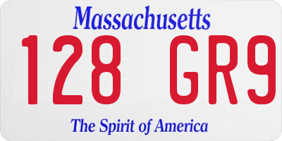 MA license plate 128GR9